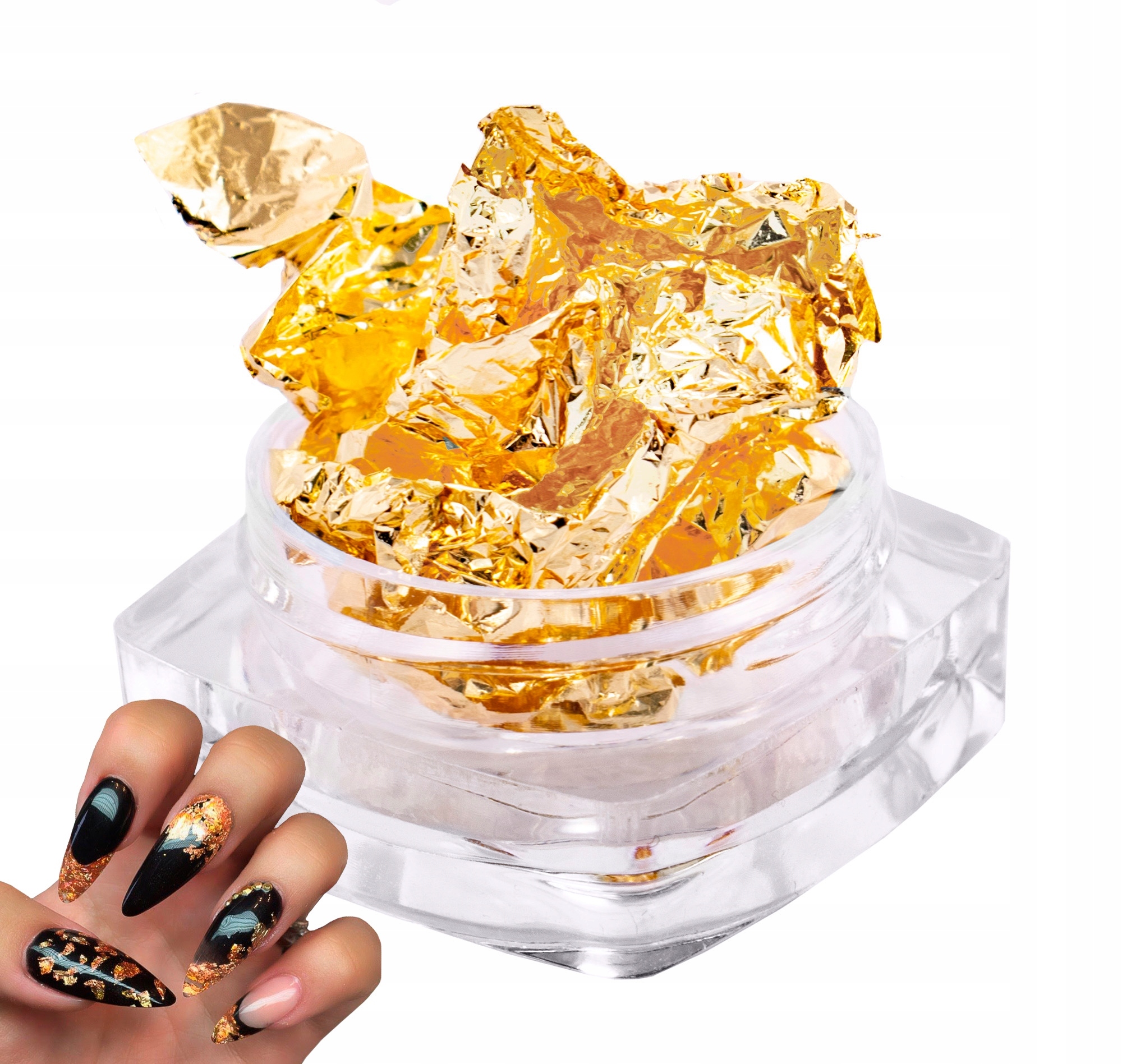 

Pazłotko Folia do Zdobień Paznokci Złota Gold