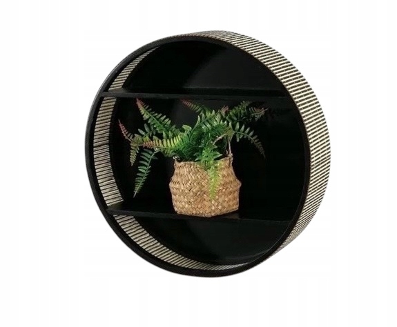 Półka okrągła bambusowa 38cm boho