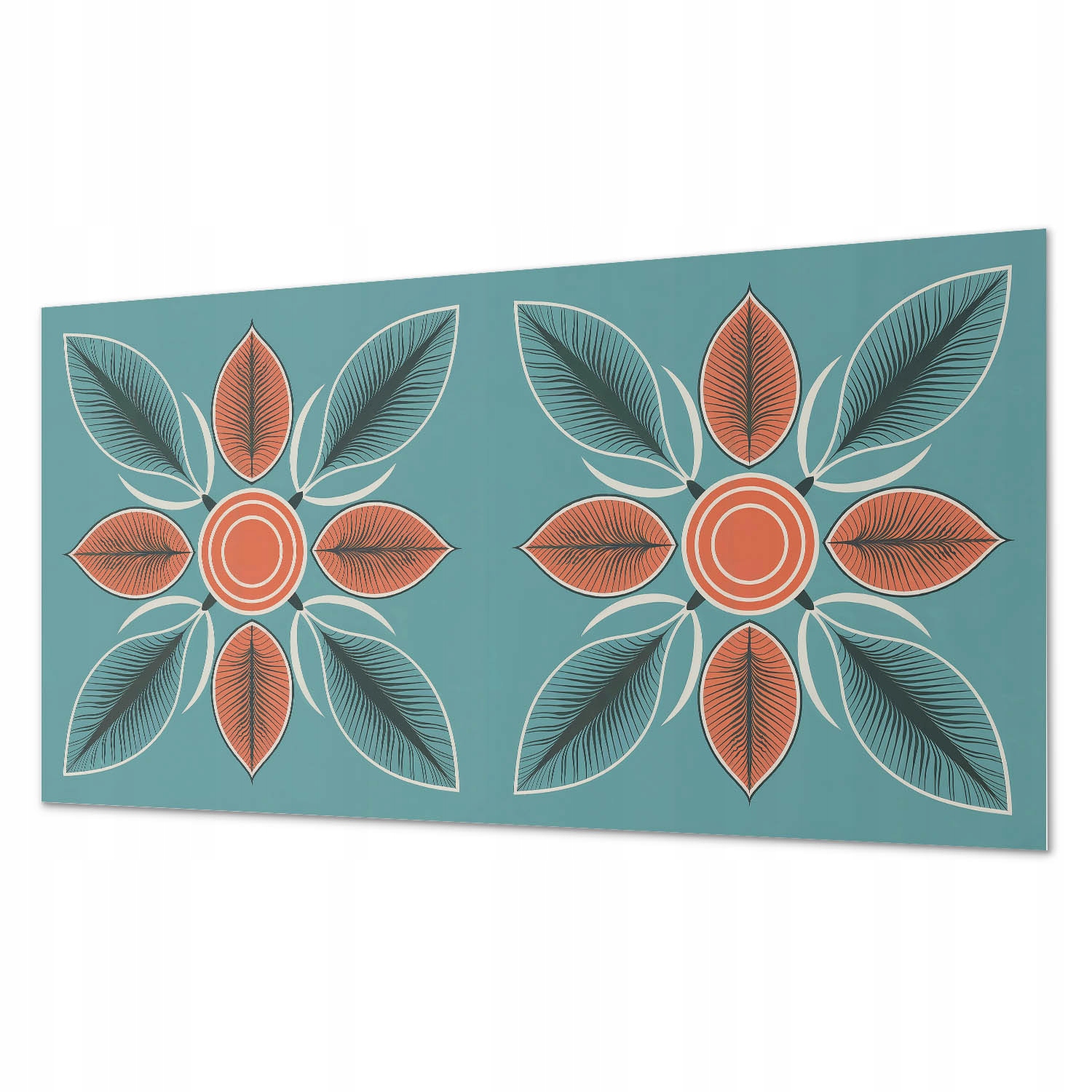 Samolepiaci vinylový panel Folkový dizajn s kvetmi a listami 120 x 60 cm
