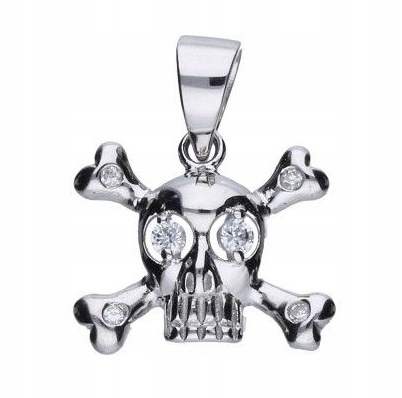 WISIOREK ZAWIESZKA SREBRNY CZASZKA TRUPIA CZACHA