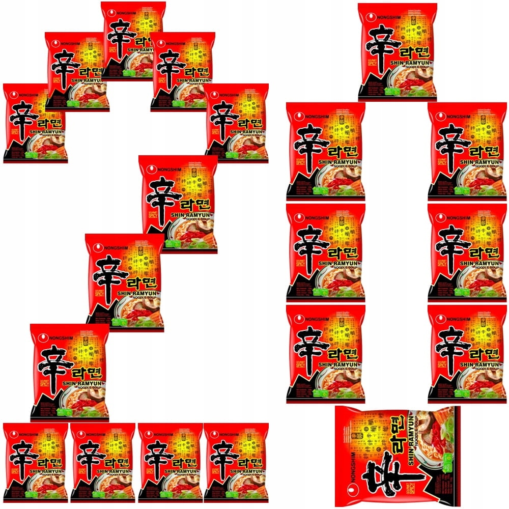 Levně 20 x Korejská ostrá instantní polévka Shin Ramyun Hot 120 g Nong Shim
