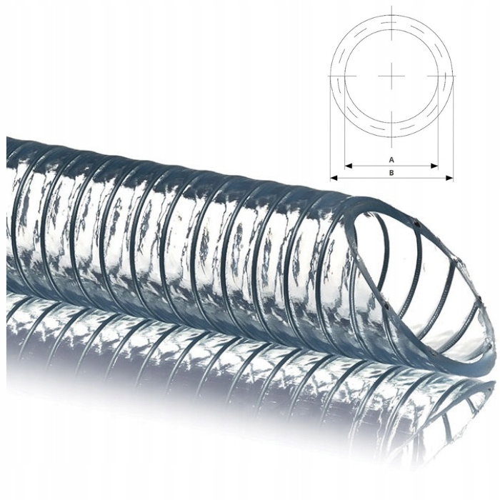 Wąż przewód Ssawny PCV ze spiralą z drutu METALFLEX 32mm Średnica 32 mm
