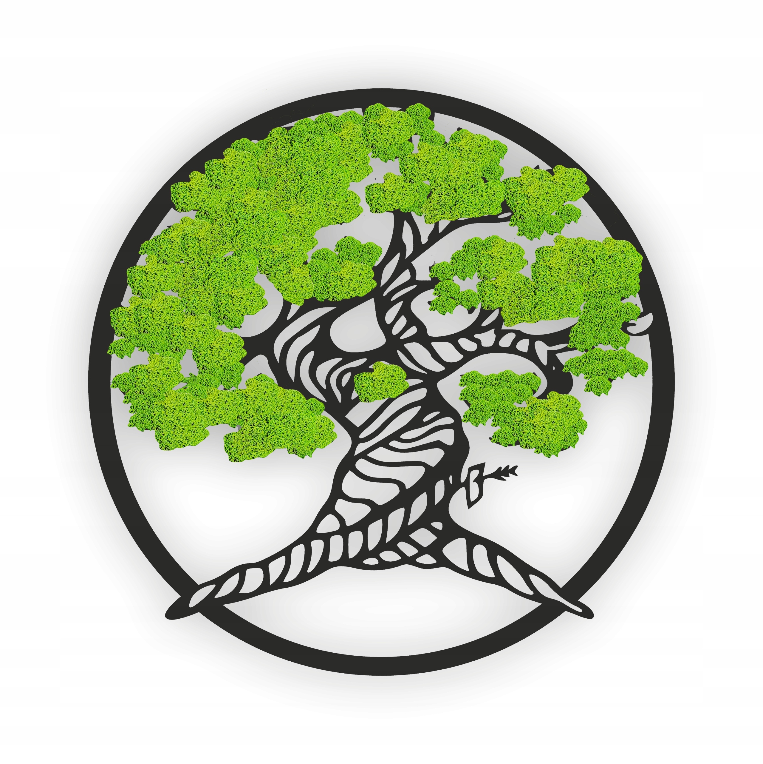 ŻYWY OBRAZ DRZEWKO SZCZĘŚCIA ŻYCIA 60x60 Bonsai