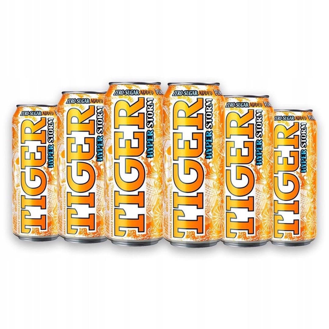 Levně Tiger Hyper Storm Sycený energetický nápoj 500 ml x 6 kusů