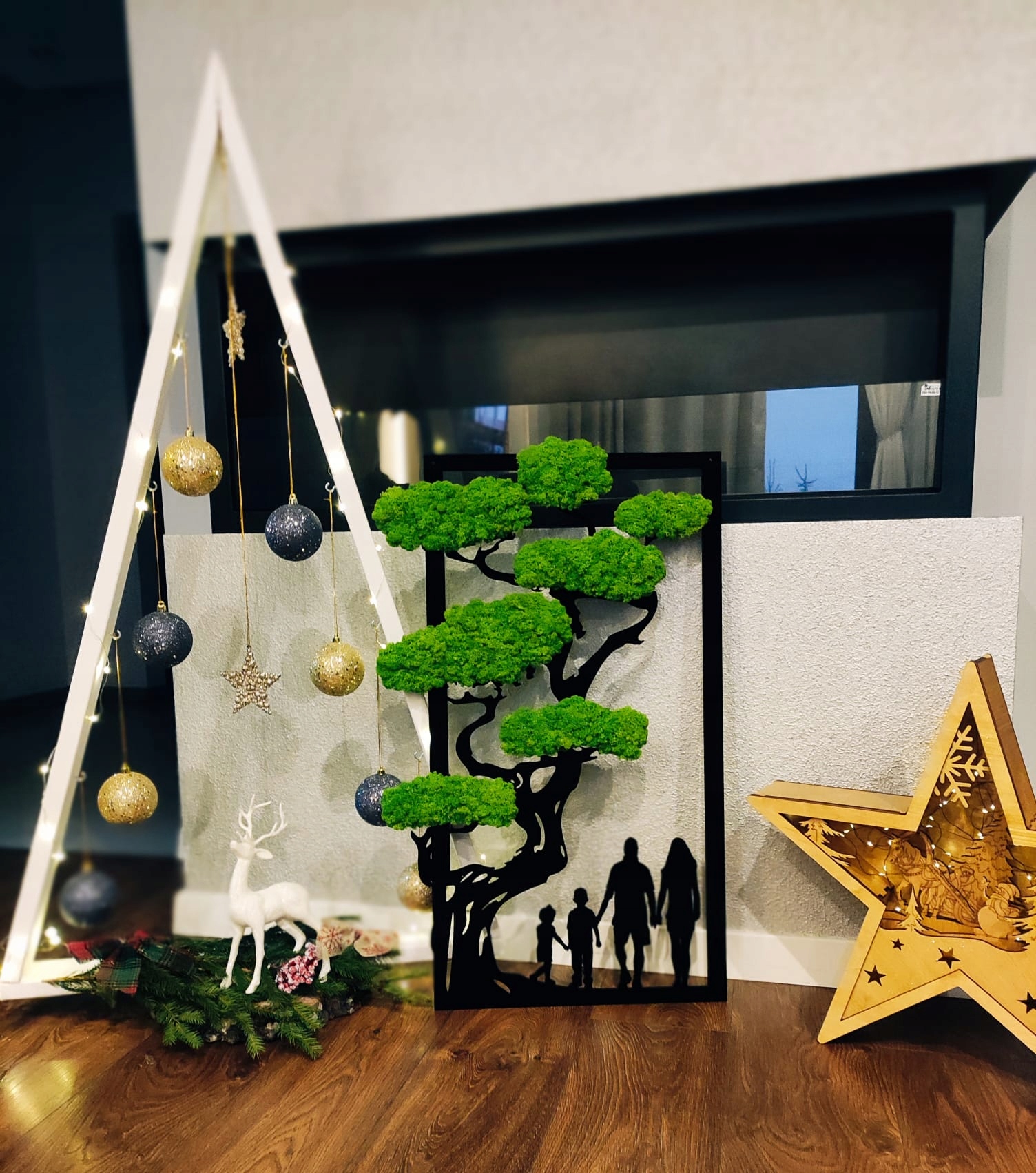 Żywy obraz mech rodzina BONSAI PREMIUM 90cm HIT! Marka inna