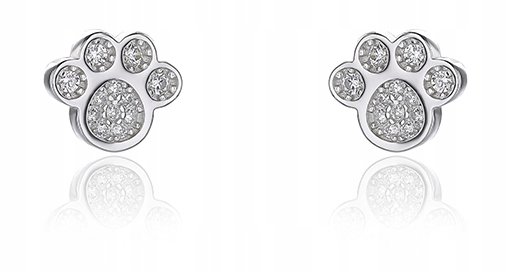 

Kolczyki Srebro Pupil Łapa Psa Kot Celebrytka