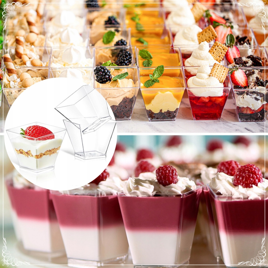 Zestaw Pucharki do Deserów 120ml 50 szt. Kubek Pojemnik na Deser Kubek Kod producenta Pucharki do Deserów 120ml 50 szt.
