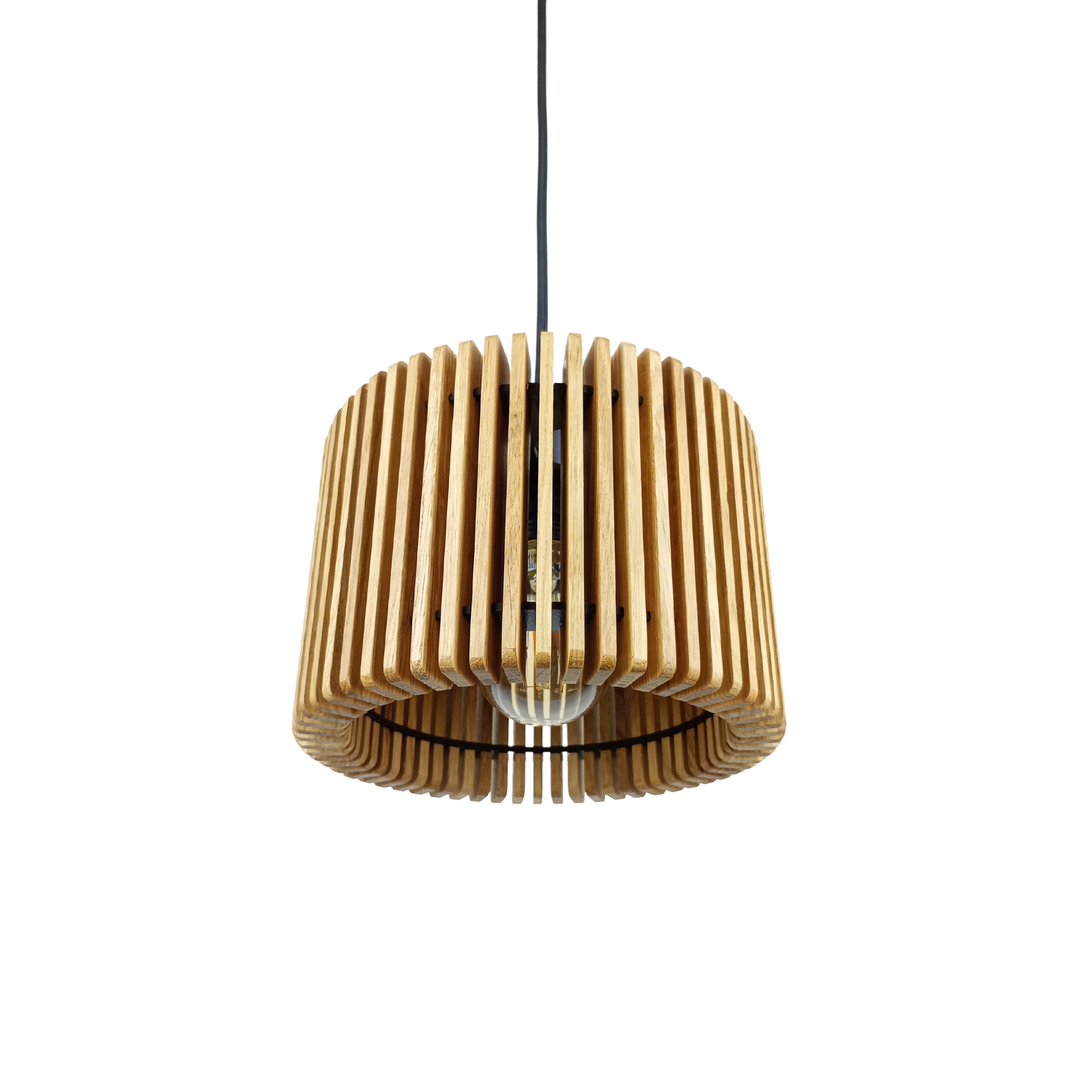 Nowoczesna Lampa wisząca dębowa lamelowa LO1X20 loft naturalna Handmade