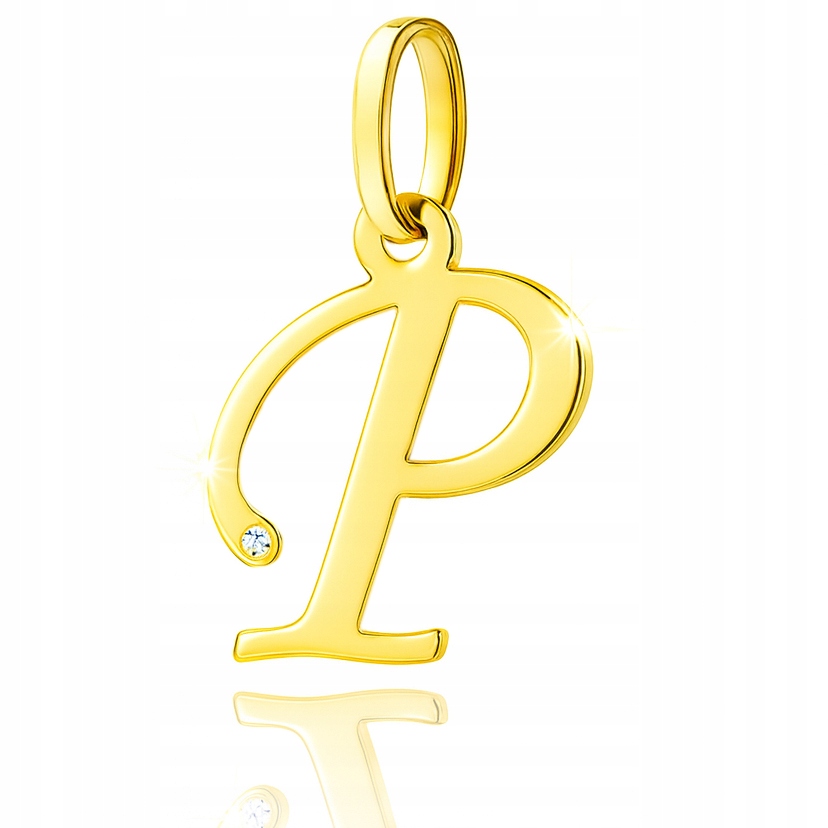 Zlatý Přívěsek S Briliantem PR.585 Písmeno P