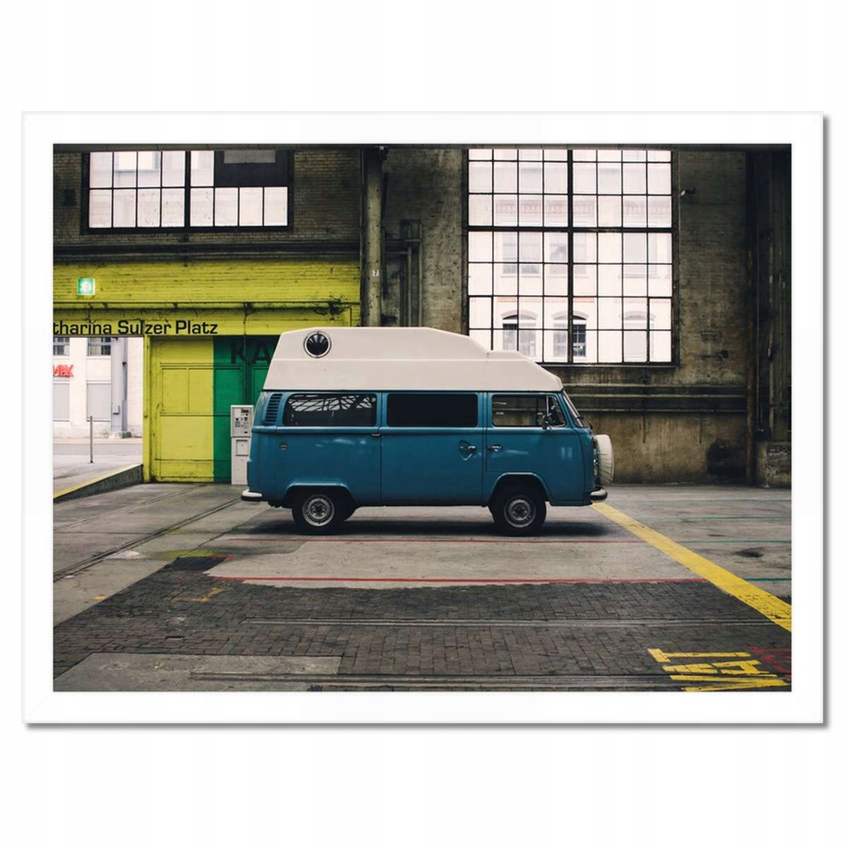 Plakáty v rámu 40x30 Modrý autobus Auto