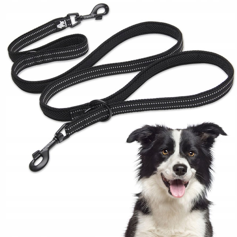 Smycz Dla Psa Przepinana Odblaskowa Truelove Active Pro+ 250CM Czarna M