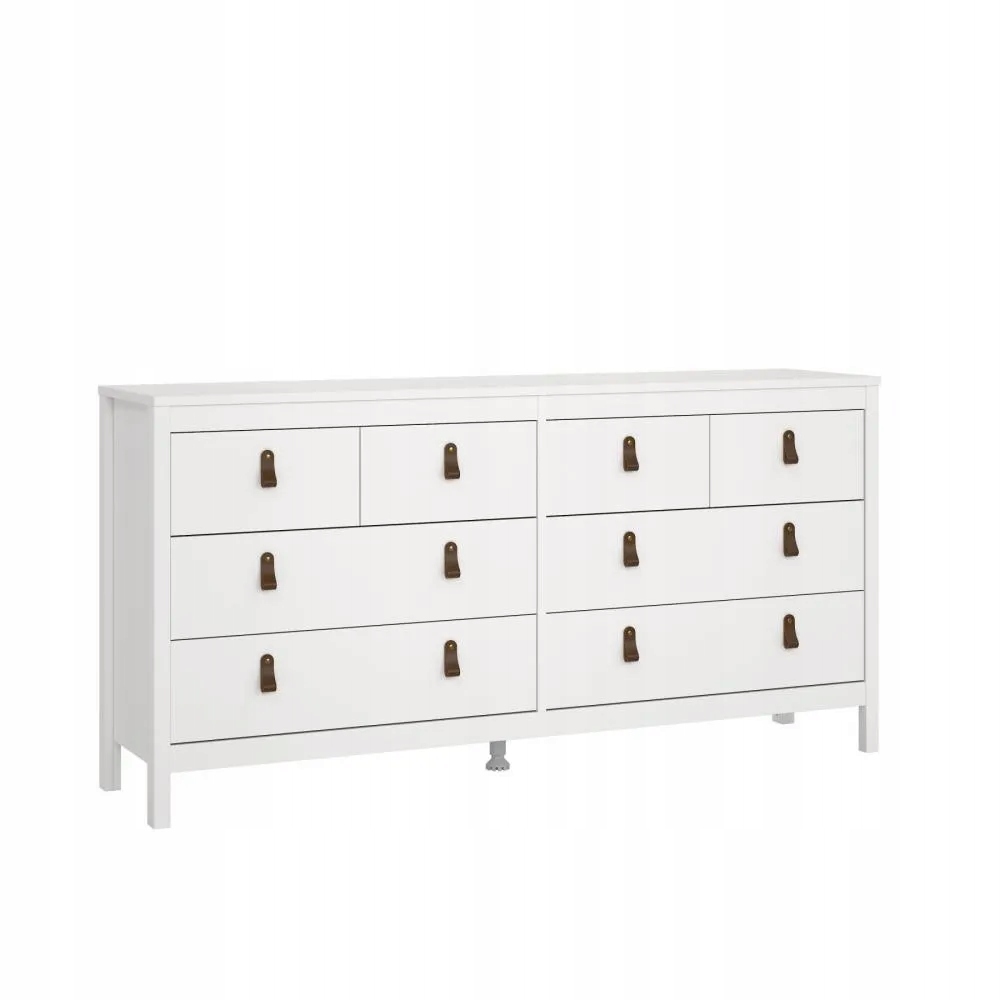 Podwójna komoda 4+4 szuflady Madrid 160 cm białe