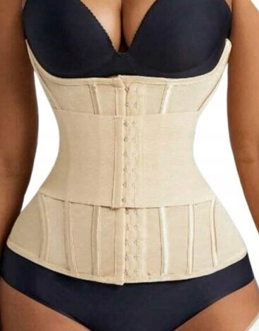 SHEIN BEŻOWY GORSET HAFTKI 8R4 S06__M