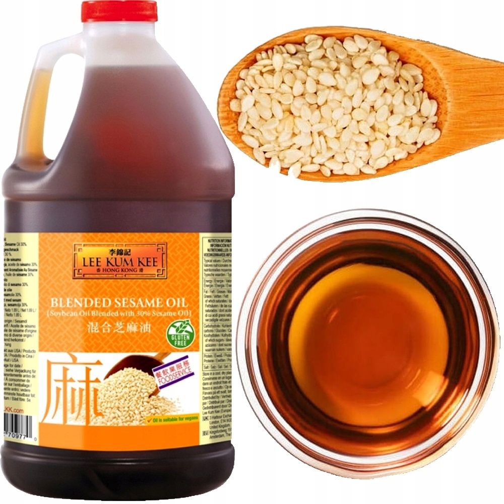 Mieszany Olej Sojowo Sezamowy Duża Butelka 1750ml Dla Vegan 1,75 Litra Lkk