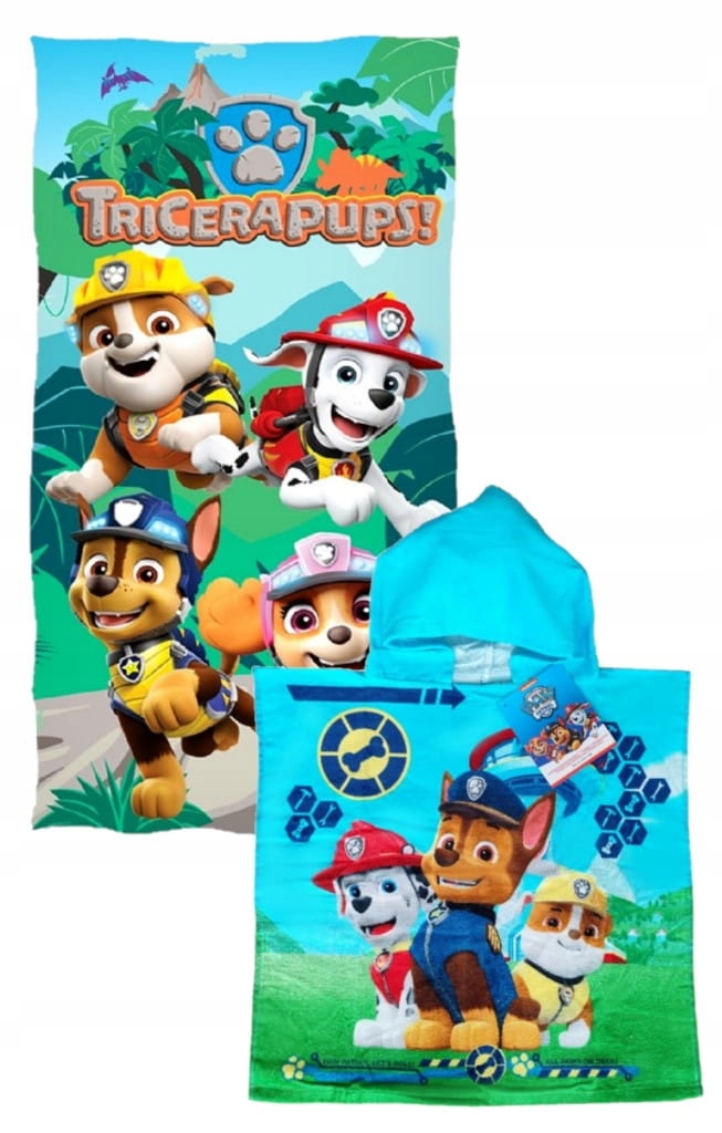Ręcznik szybkoschnący+ponczo z kapturem Psi Patrol