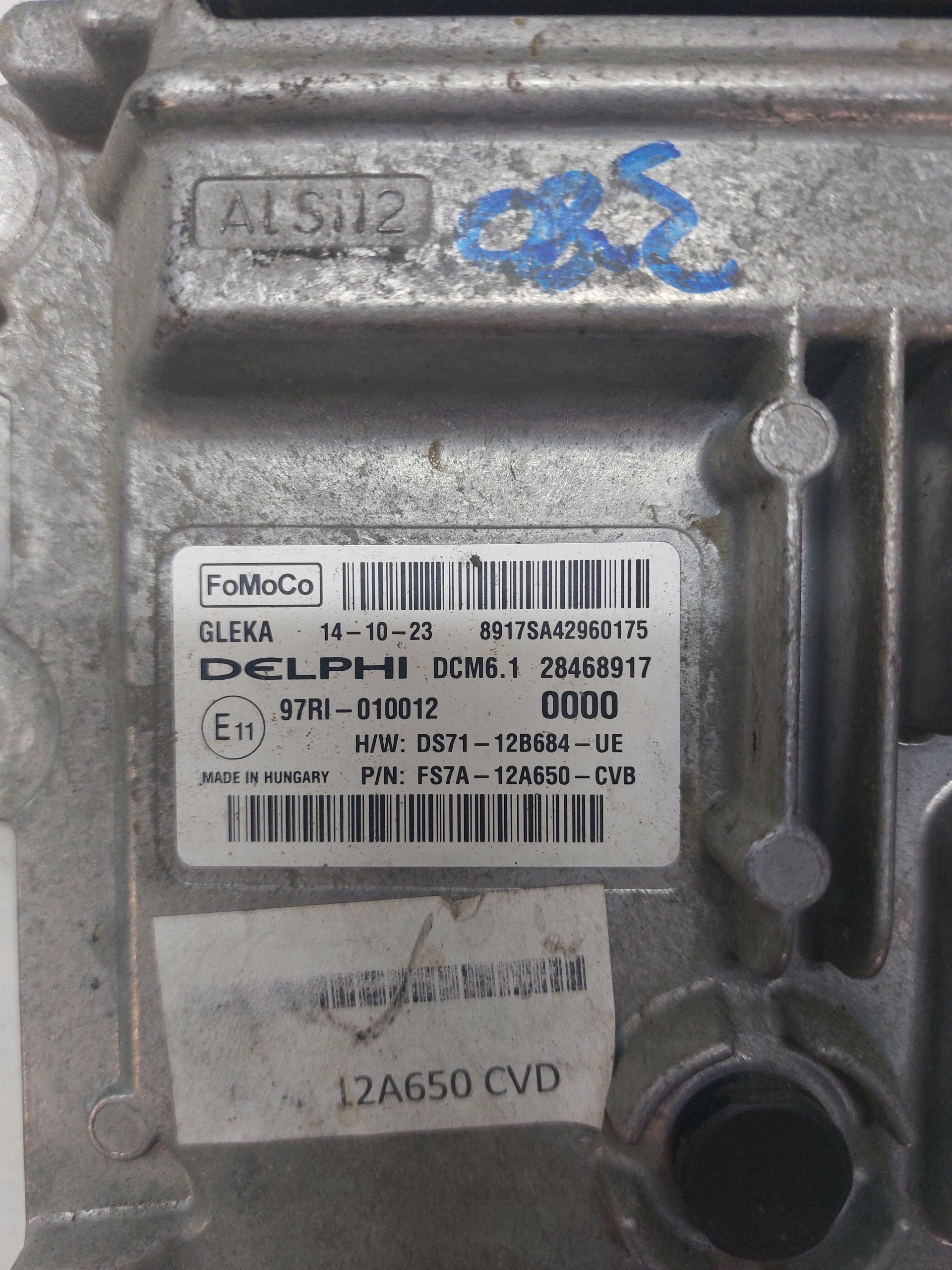 control unit of the engine FORD MONDEO 2.0 FS7A-12A650-CVB