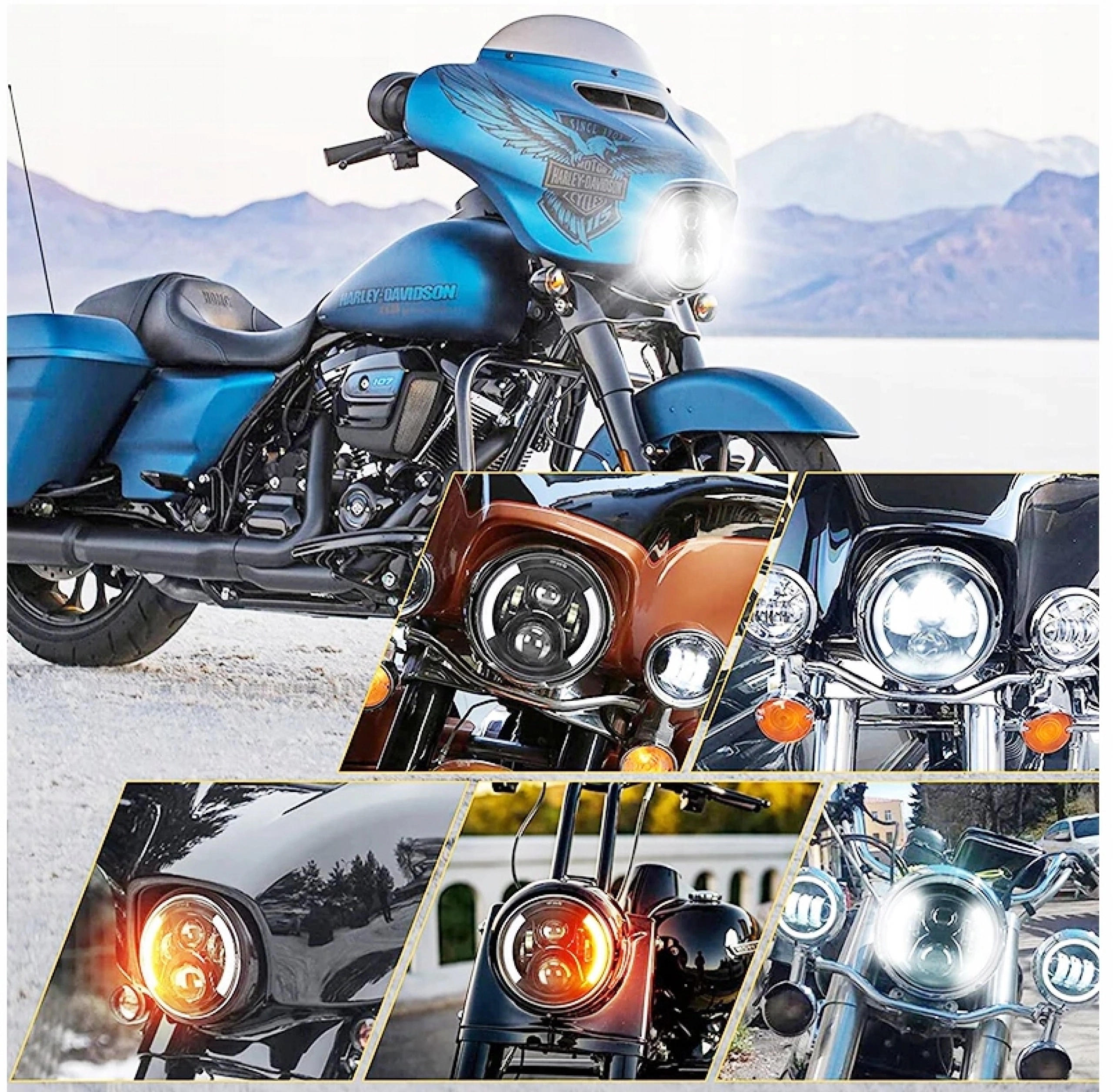 LAMPA PRZEDNIA LED HOMOLOGACJA REFLEKTOR MOTO Numer katalogowy części MKCAŁY2LED