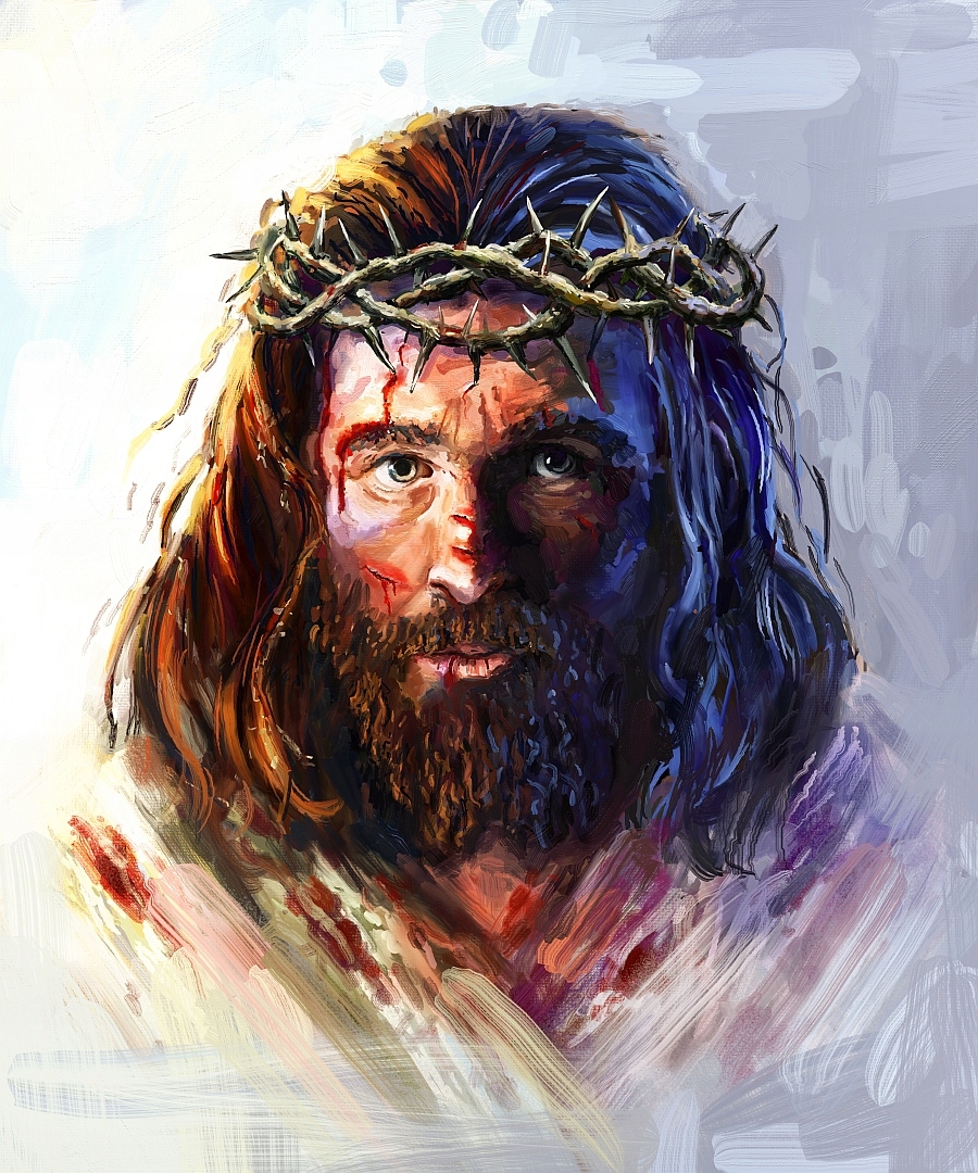 Velký Ježíš Ukoronovaný na plátně 150x180