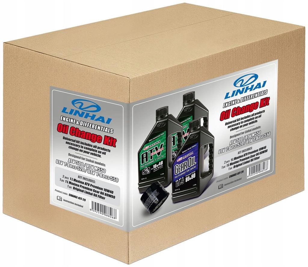 Súprava na kompletnú výmenu olejov Linhai Atv 500, 550, M550, Utv T-Boss 520,