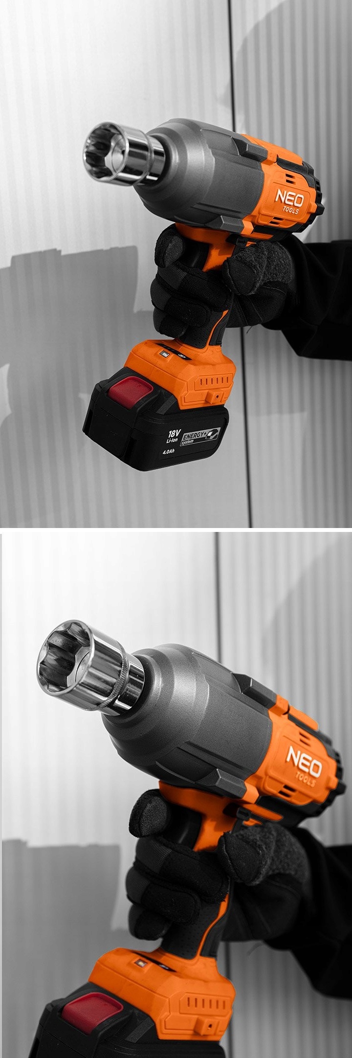 Klucz udarowy bezszcz. 1100Nm Akumulatorowy Energy+ 18V 04-618 NEO TOOLS Informacje dodatkowe dodatkowy akumulator