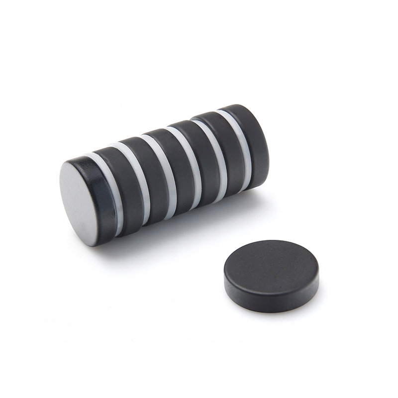 Magnet neodymový válcový Mw 20x5 N38 epoxidový (černý) 25 kusů