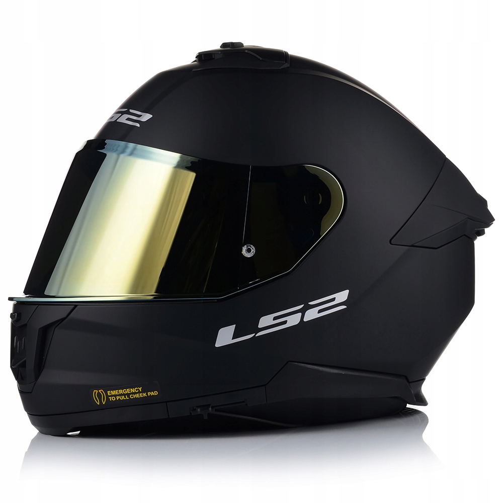 KASK MOTOCYKLOWY LS2 FF808 STORM II CZARNY MĘSKI BLENDA + ZŁOTA SZYBA Producent LS2