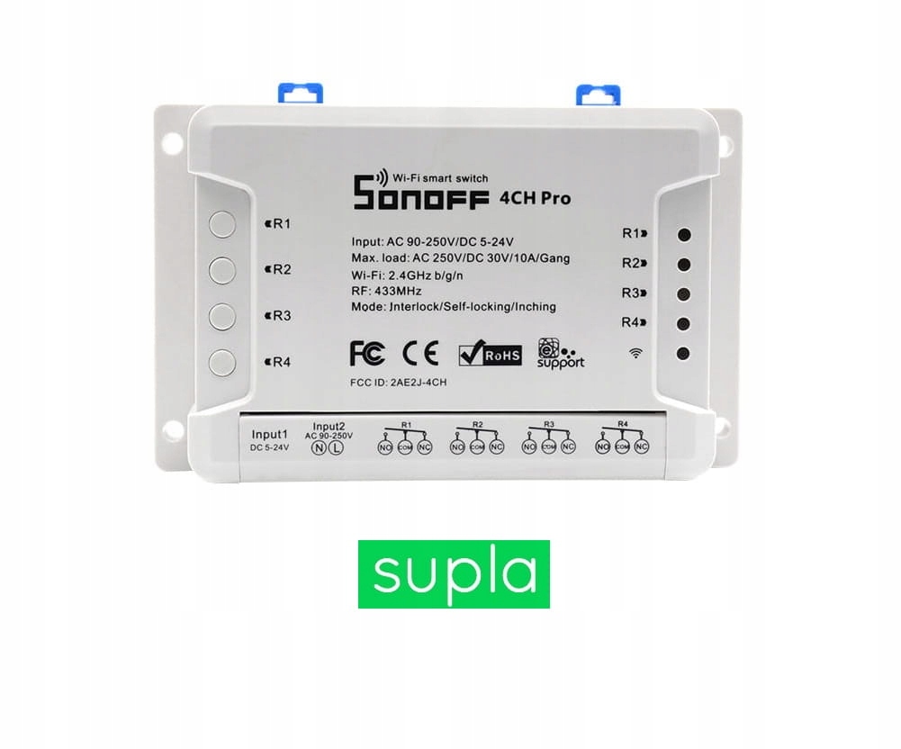 

Sonoff 4CH Pro R3 z usługą zmiany softu na Supla