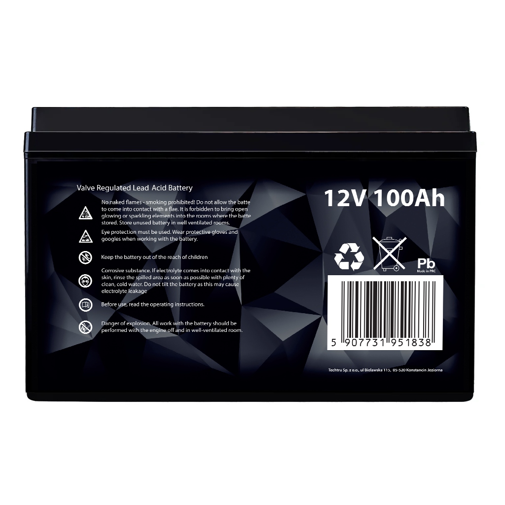 НЕОБСЛУГОВУВАНА батарея VRLA AGM 12V 100Ah для аварійного джерела ДБЖ. Стан оригінальної упаковки.