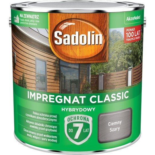 

Sadolin Classic Impr. Hybrydowy 4,5L Ciemny Szary