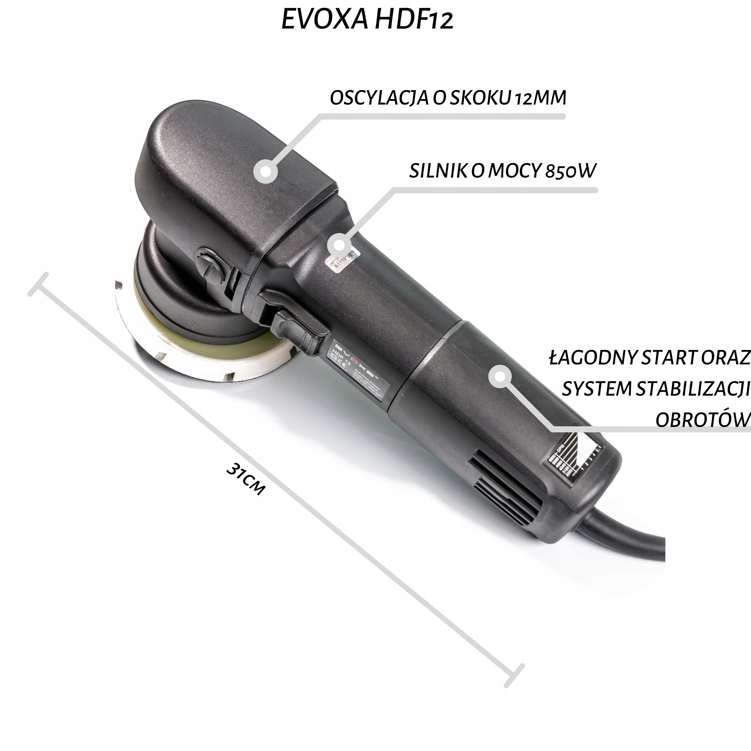 Evoxa HDF 12 PROFESJONALNA POLERKA DUAL ACTION Mark Evoxa