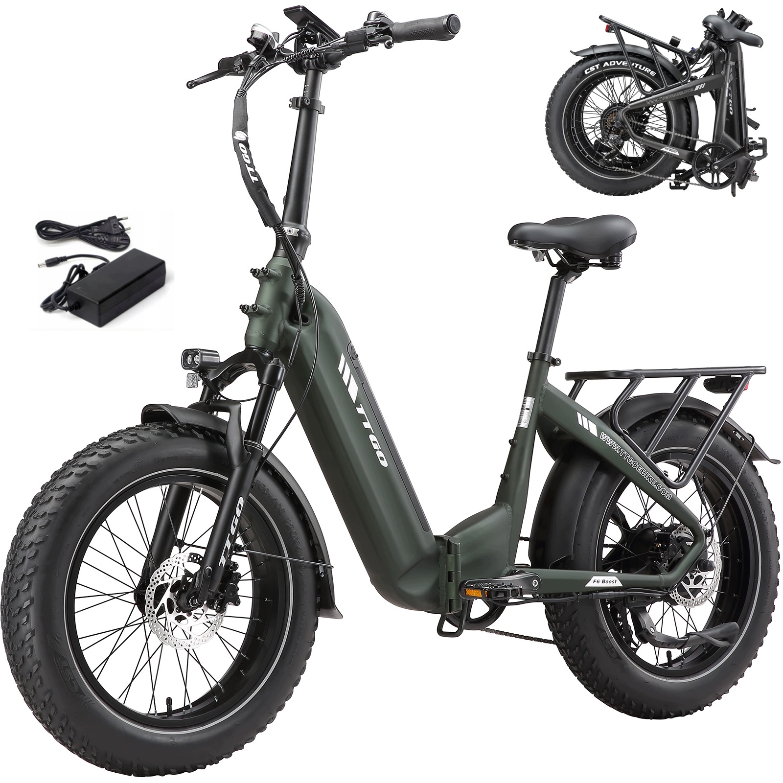 Rower elektryczny 20''CITY Ttgo F6 Boost 250W 48V18Ah 25km/h 150KM Shimano 7s