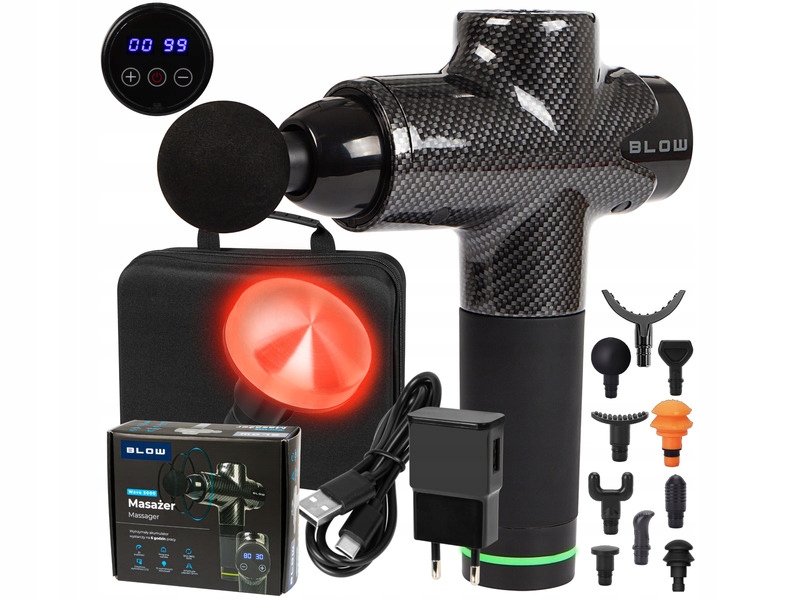 Masażer ręczny Gun Blow Wave 5000 końcówka rozgrzewająca