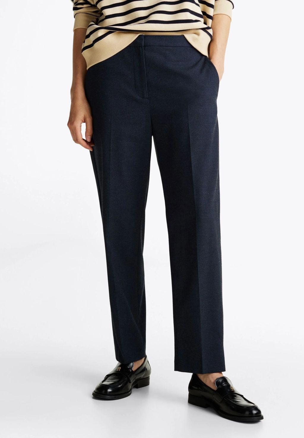 Tommy Hilfiger Modré Elegantní Kalhoty Jednoduché Vysoké 34 X_a