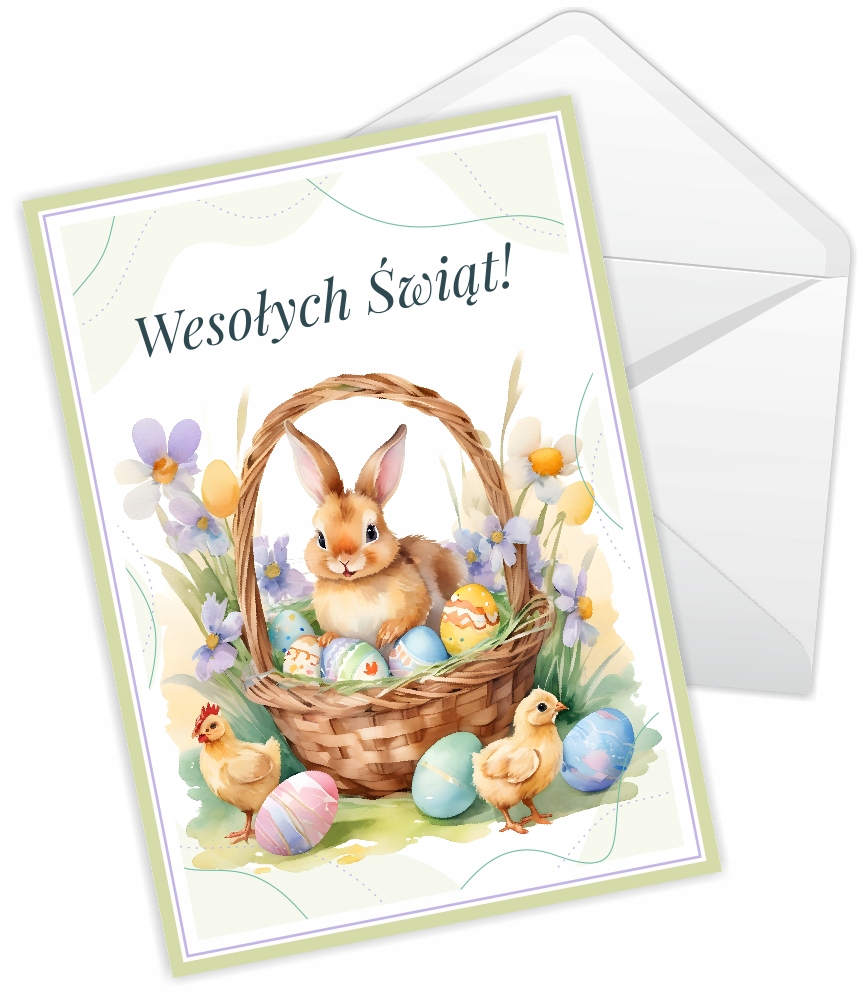 KARTKA WIELKANOCNA ŚWIĄTECZNA + KOPERTA