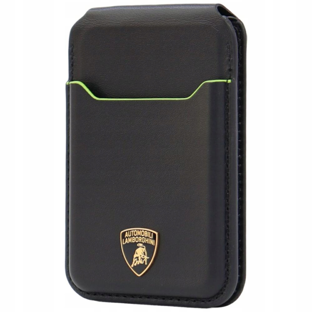 Magnetická peněženka Lamborghini D1 Genuine Leather MagSafe Stojan na telefo