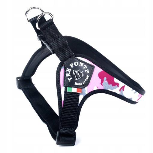 

Szelki dużego psa 61-77cm Tre Ponti różowe moro