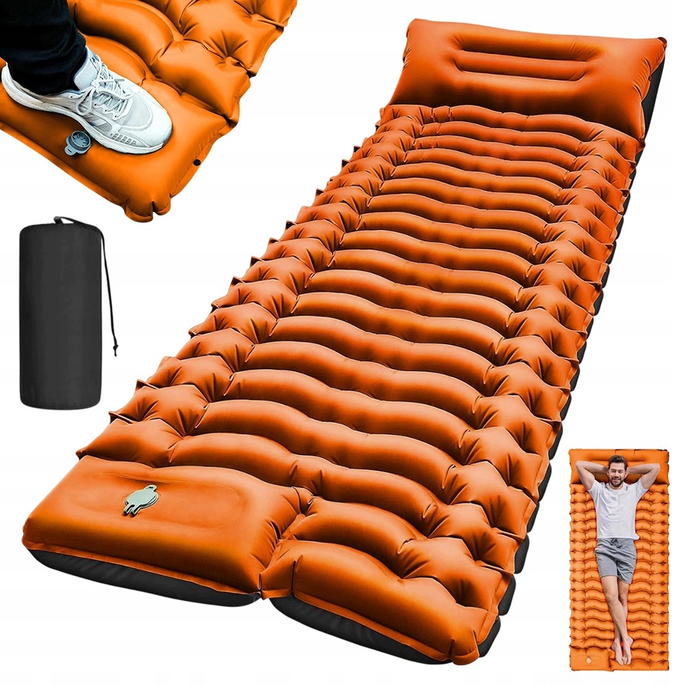 Materac Samopompujący Turystyczny Ultralight Wbudowana Pompa Poduszka 190cm