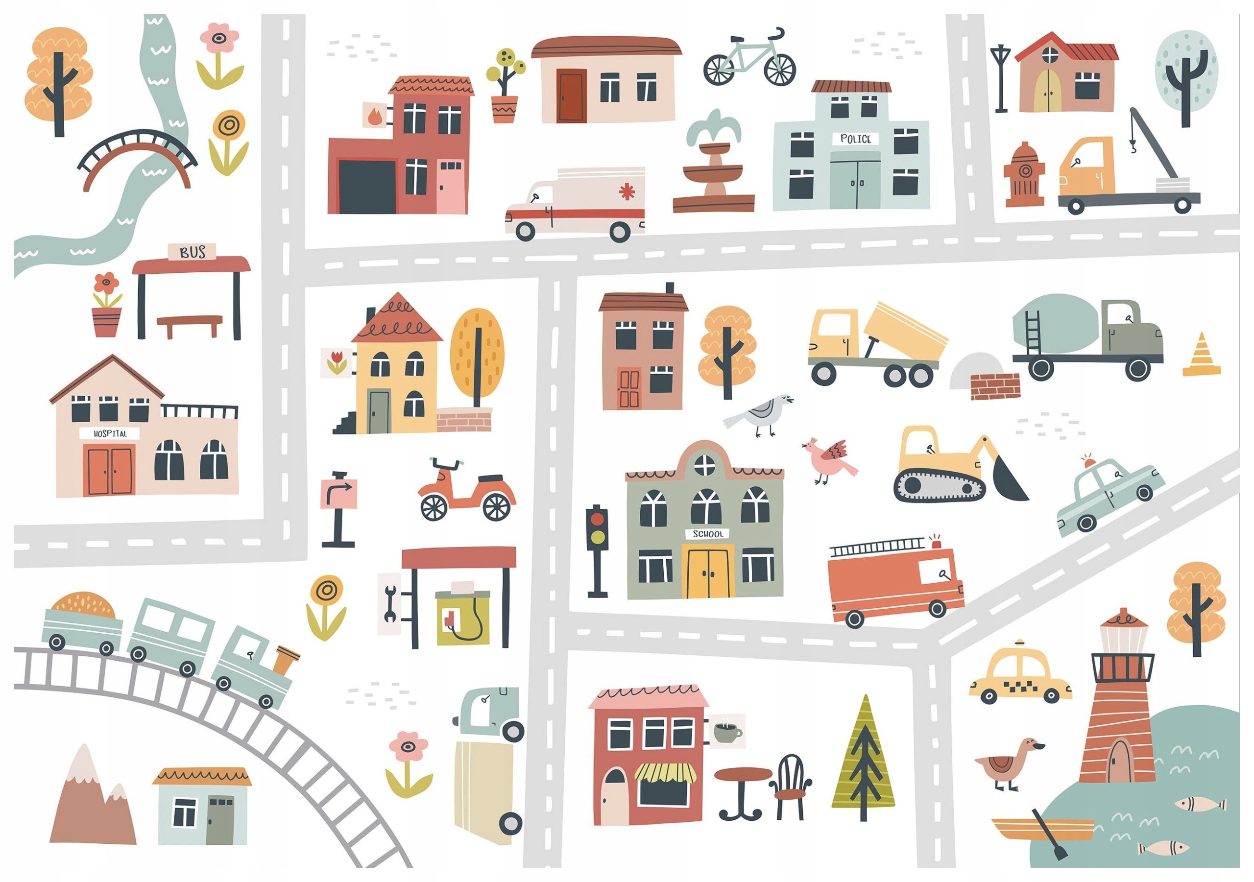 Fototapeta Mesto Detské domy Doprava Príroda 400x280 Autobus lepidlo