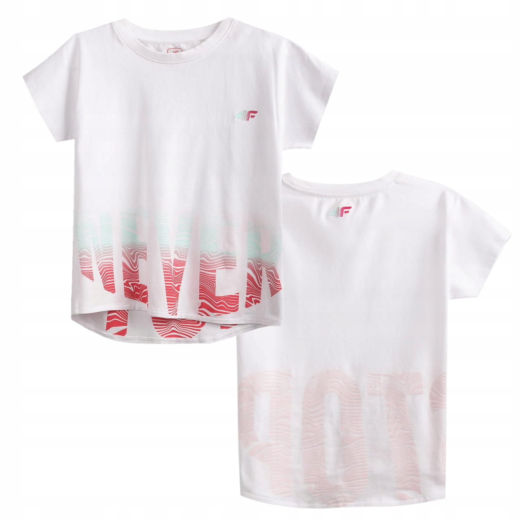 

4F T-shirt Dziewczęcy Koszulka Biały Nadruk 164
