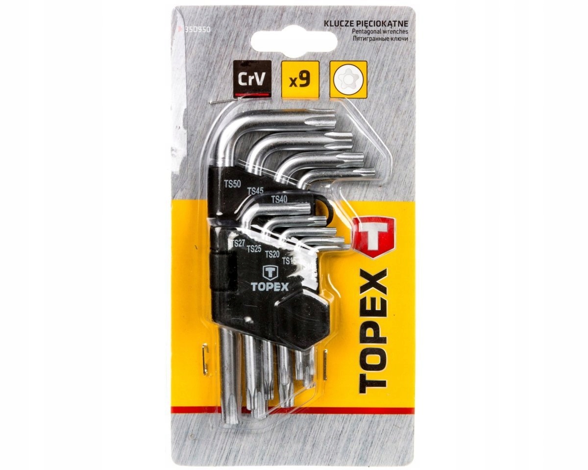 

Klucze pięciokątne z otworem TS10-50 9el. 35D950