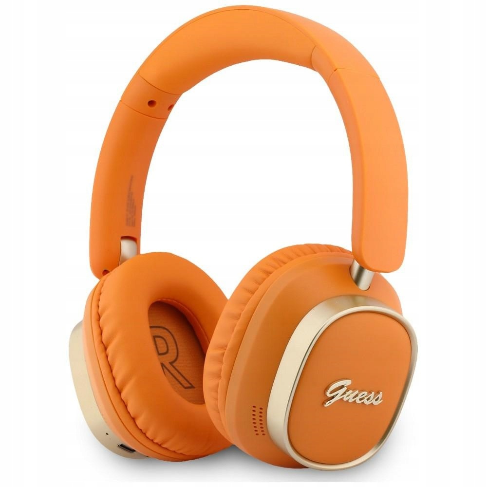 Sluchátka do uší Guess Bluetooth Enc Rectangle Metal Script oranžová