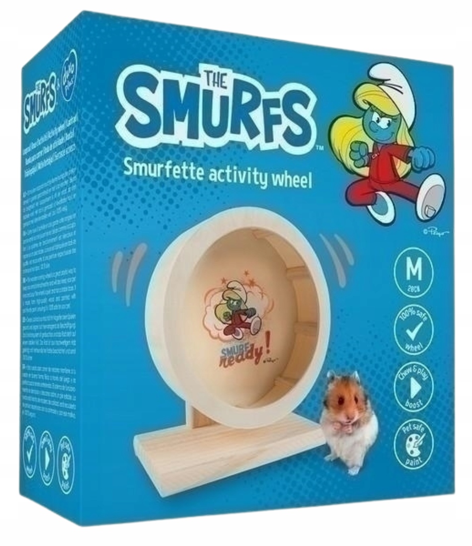 Levně Duvo+ Šmoulové Dřevěný naviják pro hlodavce Ø 20 cm