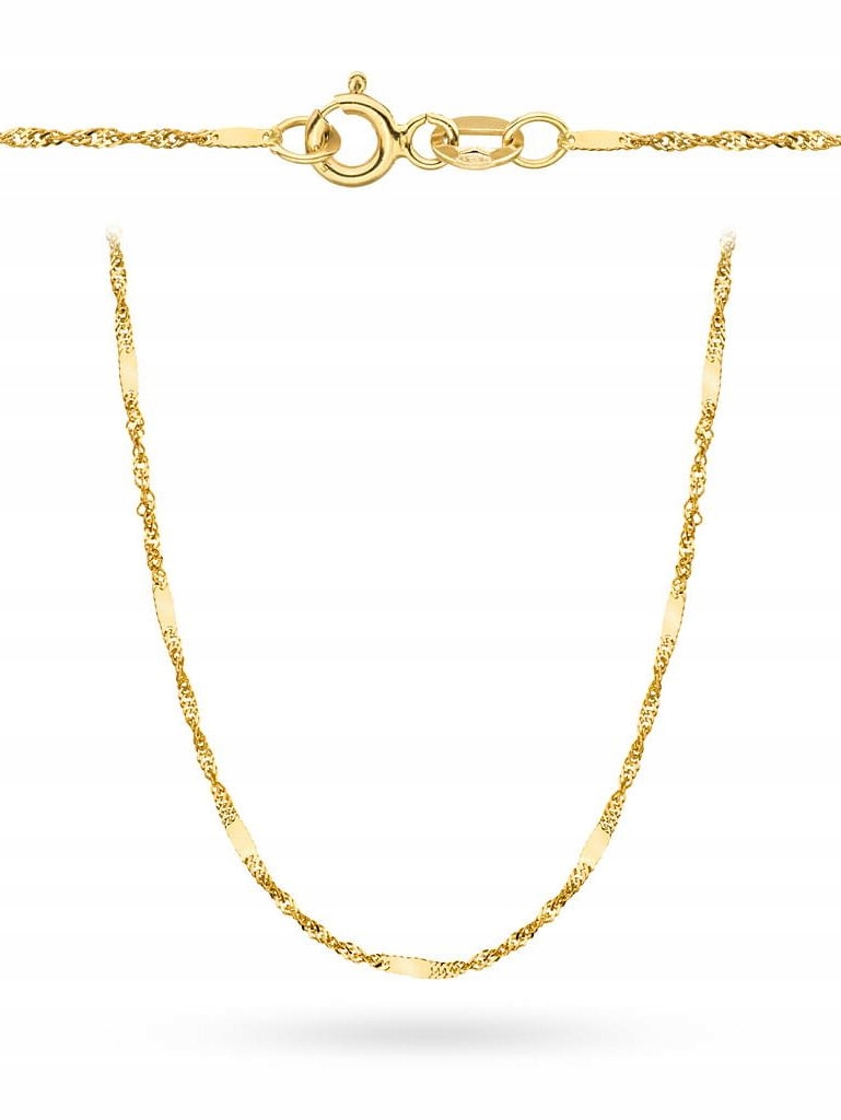 Řetízek zlatý 42 cm singapurská vazba s plechem Zlato 585 1.44 g