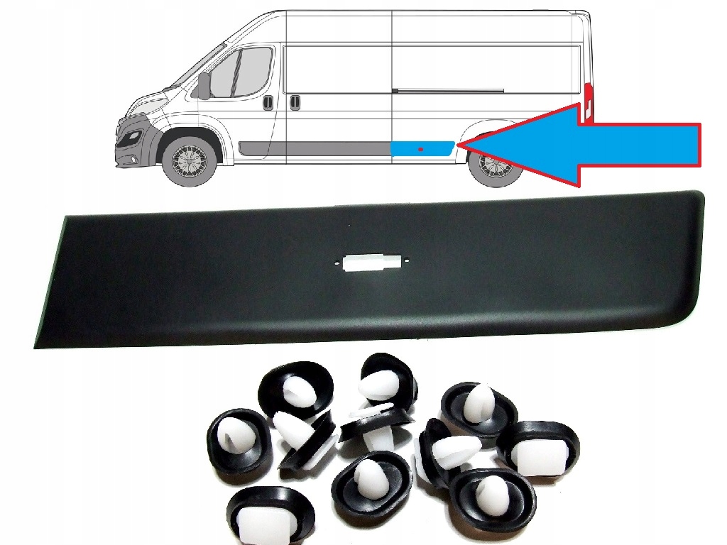 LISTWA LEWA BOK BOCZNA PRZED KOŁEM CITROEN JUMPER FIAT DUCATO PEUGEOT BOXER