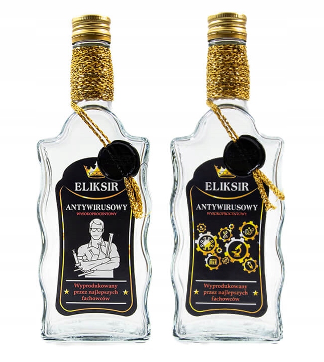 

Butelka zdobiona fala 500ML Eliksir Antywirus