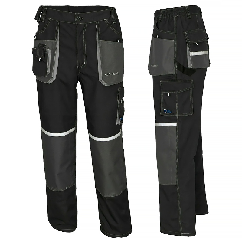WZMACNIANE SPODNIE ROBOCZE DO PASA POTRÓJNE SZWY ODBLASKI 9 KIESZENI MOCNE EAN (GTIN) 5902869794395