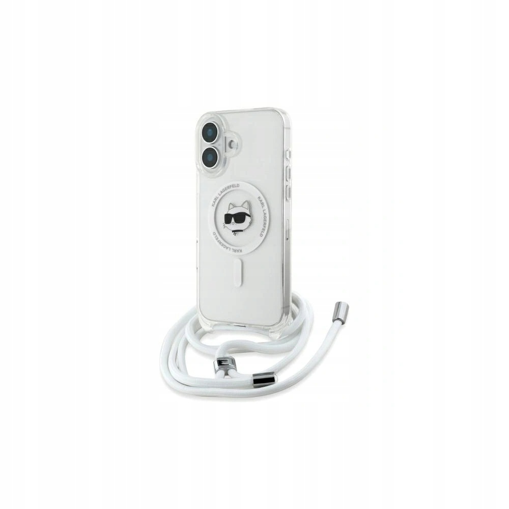Karl Lagerfeld Choupette Head Pouzdro pro iPhone 16 MagSafe Průhledné