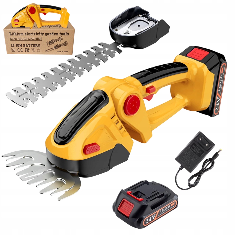 Výkonné Akumulátorové Nůžky Na Živý Plot Trávy Zahradní nůžky Větví, Sada 24 V