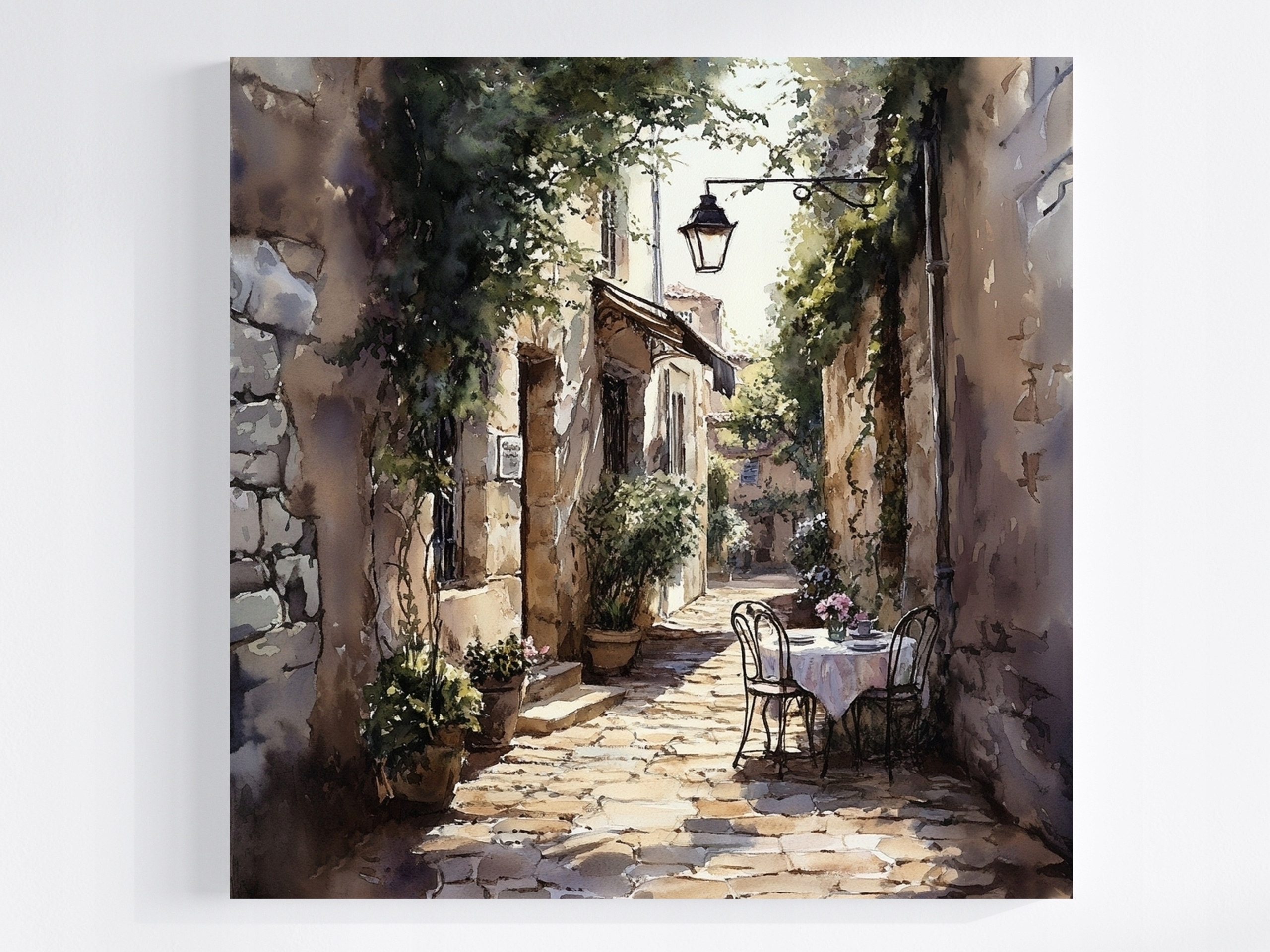 Obraz Na Plátně Canvas Město Jižní Ulička Bruk Domy Kavárna 80x80