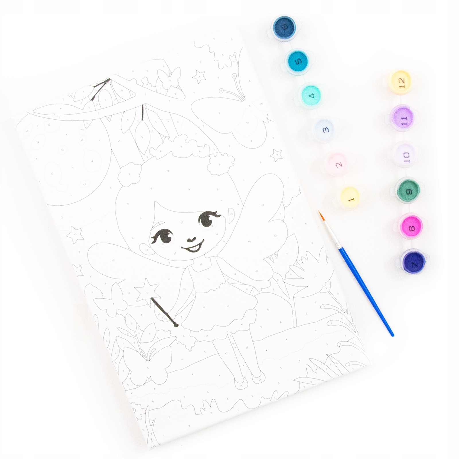 Kidea MALOWANIE PO NUMERACH MAGIC płótno+farby+pędzel w zestawie WRÓŻKA Kod producenta OMNMAKA